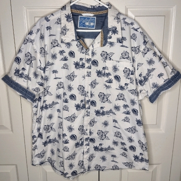 TOP QUALITY Huntington Beach Club Men's XXL Hawaiian Button Down Camp Shirt - Picture 3 of 9